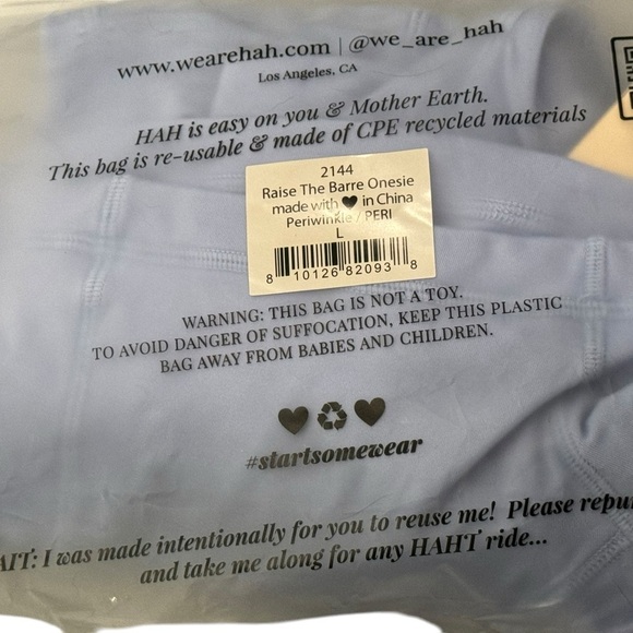 NWT We Are Hah x Free People Raise the Barre Onesie Recycled Material Lilac Sz L - Picture 5 of 6